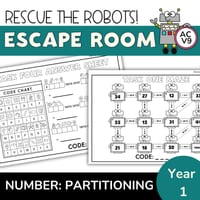 Yr 1 Math Escape Room | Partitioning Two-Digit Numbers | Place Value Tens & Ones