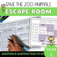 Addition & Subtraction Escape Room | Solve to 50 | Year 2 Maths Problem Solving - thumbnail 1 of 4