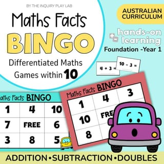 Maths Facts Bingo Game – Addition, Subtraction, Doubles to 10 | Maths Fluency - image 1 of 6