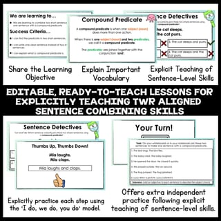 Combining Sentences Compound Predicate | Sentence-Level Writing | Writing Revolution Aligned - image 3 of 5