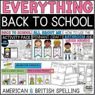 Back to School First Day First Week Activities, Crafts, Charts, Bathroom Rules, Worksheets - image 1 of 8