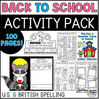 Back to School First Day First Week Activities, Crafts, Charts, Bathroom Rules, Worksheets - image 2 of 8