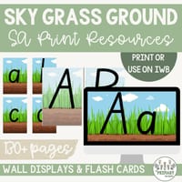 Sky Grass Ground Dirt Handwriting Alphabet Posters - South Aust Font-10 Versions - thumbnail 1 of 4