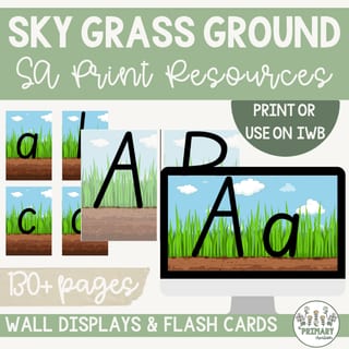Sky Grass Ground Dirt Handwriting Alphabet Posters - South Aust Font-10 Versions - image 1 of 4