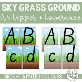Sky Grass Ground Dirt Handwriting Alphabet Posters - South Aust Font-10 Versions - image 3 of 4