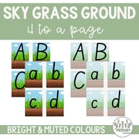 Sky Grass Ground Dirt Handwriting Alphabet Posters - South Aust Font-10 Versions - thumbnail 4 of 4