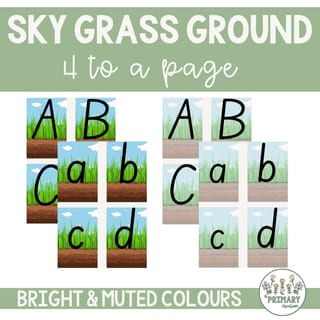Sky Grass Ground Dirt Handwriting Alphabet Posters - South Aust Font-10 Versions - image 4 of 4