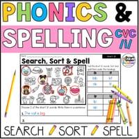 Short i CVC Word Families Phonics, Spelling and Word Sorting SOR Year 1 Worksheets - thumbnail 1 of 4