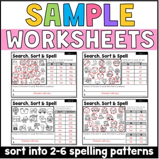 Short i CVC Word Families Phonics, Spelling and Word Sorting SOR Year 1 Worksheets - image 4 of 4
