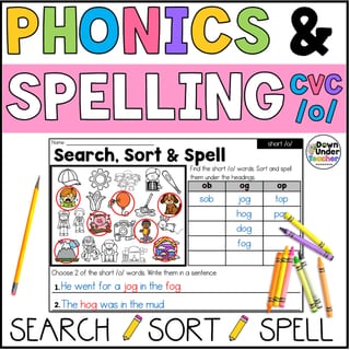 Short o CVC Word Families Phonics, Spelling and Word Sorting SOR Year 1 Worksheets - image 1 of 4