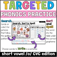 Short o CVC Word Families Phonics, Spelling and Word Sorting SOR Year 1 Worksheets - thumbnail 2 of 4