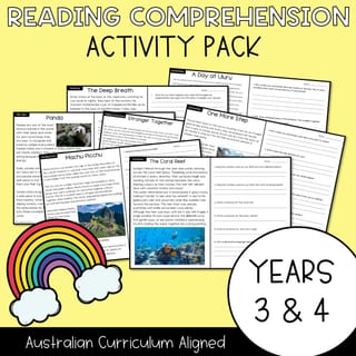 Years 3 + 4 Reading Comprehension Passages + Questions| V9 Australian Curriculum - image 1 of 3