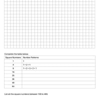 Square Numbers Year 6 Worksheets - thumbnail 2 of 4