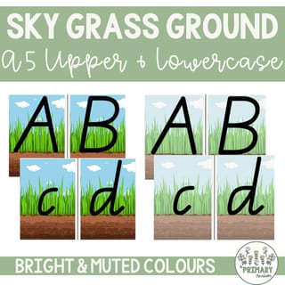 Sky Grass Ground Dirt Handwriting Alphabet Posters - Queensland Font-10 Versions - image 3 of 4