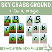 Sky Grass Ground Dirt Handwriting Alphabet Posters - Queensland Font-10 Versions - thumbnail 4 of 4