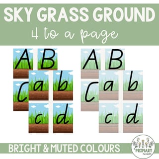 Sky Grass Ground Dirt Handwriting Alphabet Posters - Queensland Font-10 Versions - image 4 of 4