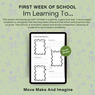 Growth Mindset Worksheet | “I Am Learning To…” | Back to School Wellbeing Activity | Junior Primary - image 1 of 1