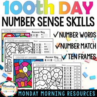 100th Day of School Numbers 0-10 Colour by Code Foundation Math Activity - image 3 of 4