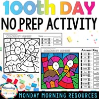 100th Day of School Numbers 0-10 Colour by Code Foundation Math Activity - thumbnail 2 of 4