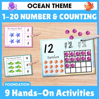 Numbers 1 to 20 Activities and Games | Ocean Theme | Foundation | Kindergarten - image 1 of 4
