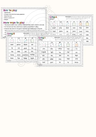 Long Vowel Phonics Bingo - image 2 of 2