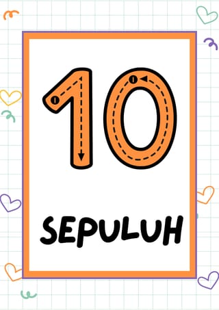 Indonesian Numbers Tracing Poster | Bilingual Number Formation (0–10) - image 4 of 5