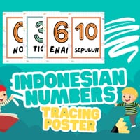 Indonesian Numbers Tracing Poster | Bilingual Number Formation (0–10) - thumbnail 5 of 5