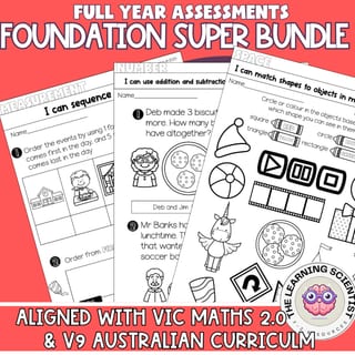 Foundation Maths Assessment SUPER BUNDLE Number Algebra Space Measurement Stats - image 1 of 4