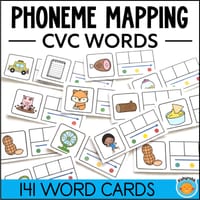 CVC Word Phoneme Blending Grapheme Mapping Cards with Elkonin Boxes Science of Reading Activities - thumbnail 1 of 4