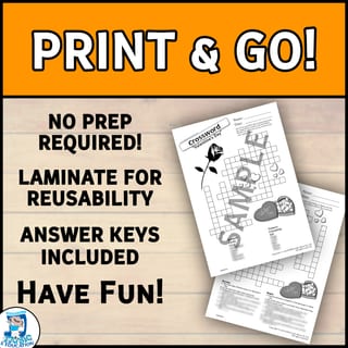 Valentine's Day Crosswords | February Fun! | Print & Go Puzzle Activity - image 2 of 2
