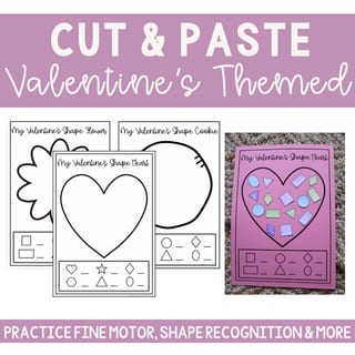 2D Valentine's Shape Craft Math Activity, Fine Motor, Counting, Number Writing - image 2 of 4
