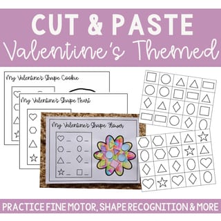 2D Valentine's Shape Craft Math Activity, Fine Motor, Counting, Number Writing - image 3 of 4