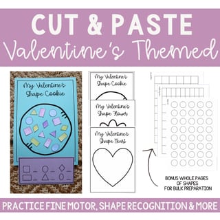 2D Valentine's Shape Craft Math Activity, Fine Motor, Counting, Number Writing - image 4 of 4