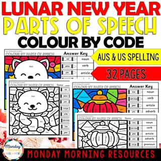 2026 Lunar New Year| Chinese New Year Parts of Speech Colour by Code Grammar Worksheets Years 3-6 - image 1 of 4