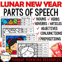 2026 Lunar New Year| Chinese New Year Parts of Speech Colour by Code Grammar Worksheets Years 3-6 - thumbnail 2 of 4