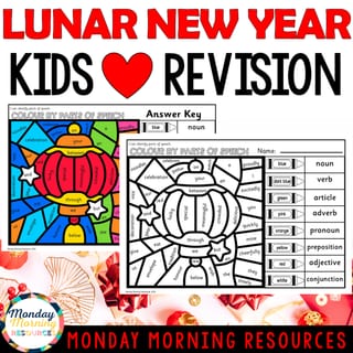 2026 Lunar New Year| Chinese New Year Parts of Speech Colour by Code Grammar Worksheets Years 3-6 - image 4 of 4