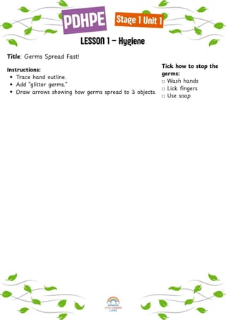 Stage 1 PDHPE Unit 1 – Safety, Wellbeing and Movement. **NEW Syllabus** - image 6 of 7