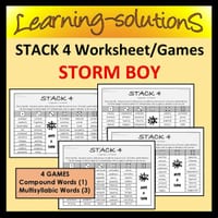 STORM BOY Worksheet/Games - STACK 4 - Vocabulary Development/Morphology - thumbnail 1 of 1