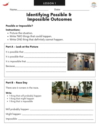 Stage 1 EAST Maths - CSQ13 & CHAN1 | Lessons 1-4 | Doubles/Near Double & Chance - image 7 of 8
