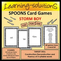STORM BOY Game - SPOONS - 8 Games - 3 Syllable Words - thumbnail 1 of 1