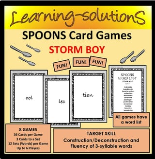STORM BOY Game - SPOONS - 8 Games - 3 Syllable Words - image 1 of 1