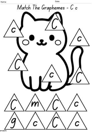 Matching Graphemes 'C' Worksheet - image 1 of 2
