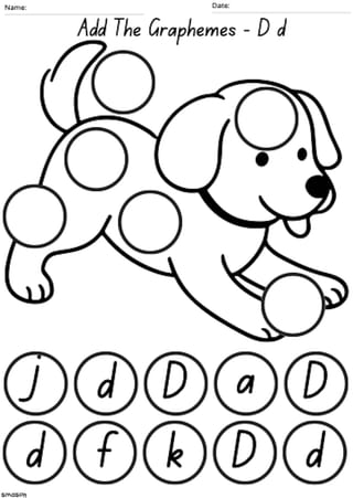 Matching Graphemes 'D' Worksheet - image 2 of 2
