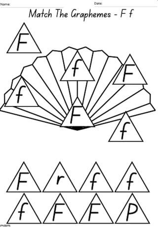 Matching Graphemes 'F' Worksheet - image 1 of 2