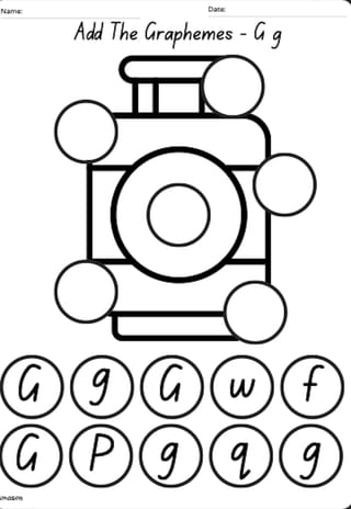 Matching Graphemes 'G' Worksheet - image 2 of 2