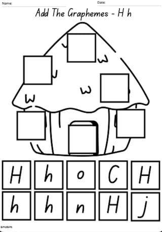 Matching Graphemes 'H' Worksheet - image 2 of 2
