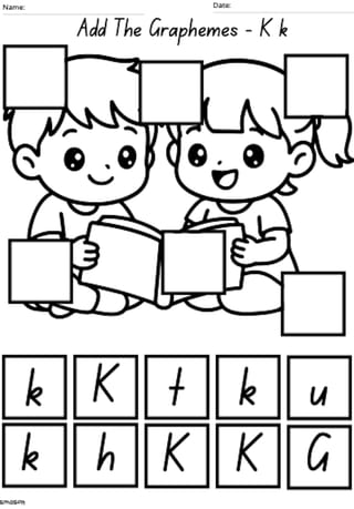Matching Graphemes 'K' Worksheet - image 2 of 2