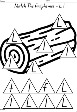 Matching Graphemes 'L' Worksheet - image 1 of 2