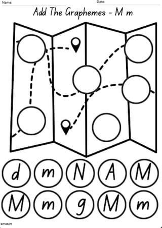 Matching Graphemes 'M' Worksheet - image 2 of 2