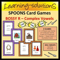 Bossy r Card Game - SPOONS - 5 Games with Complex Vowels - thumbnail 1 of 1